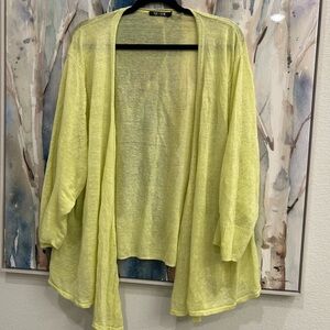 NIC+ZOE Open-Front Cardigan in Lemon